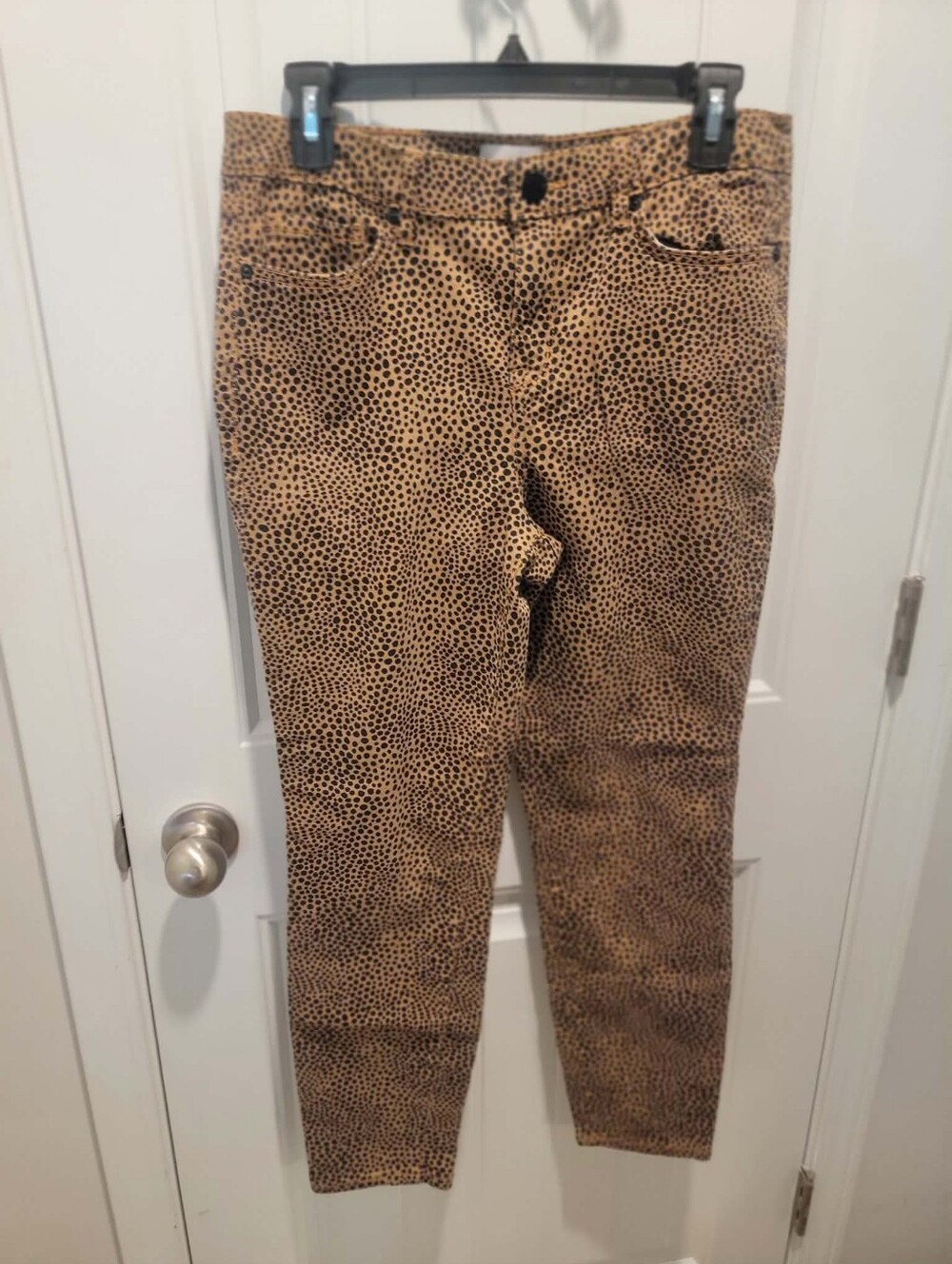 William Rast Juniors Sz 30 Tan & Black Leopard Print Stretch Denim Skinny Jeans